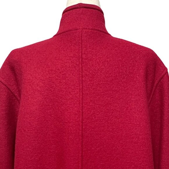Geiger Austria Vintage Red Boiled Wool Full Length Classic Overcoat Size 36 - Picture 11 of 15